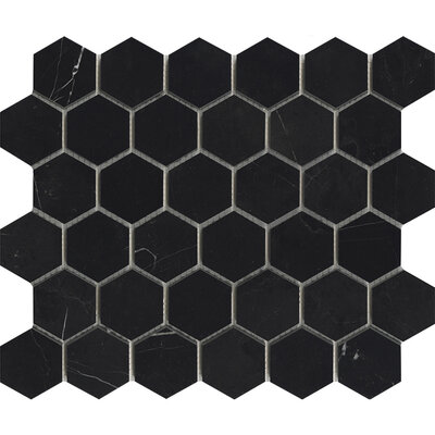 Essential Hexagon Negro Marquina Pulido 25,8x 29,8