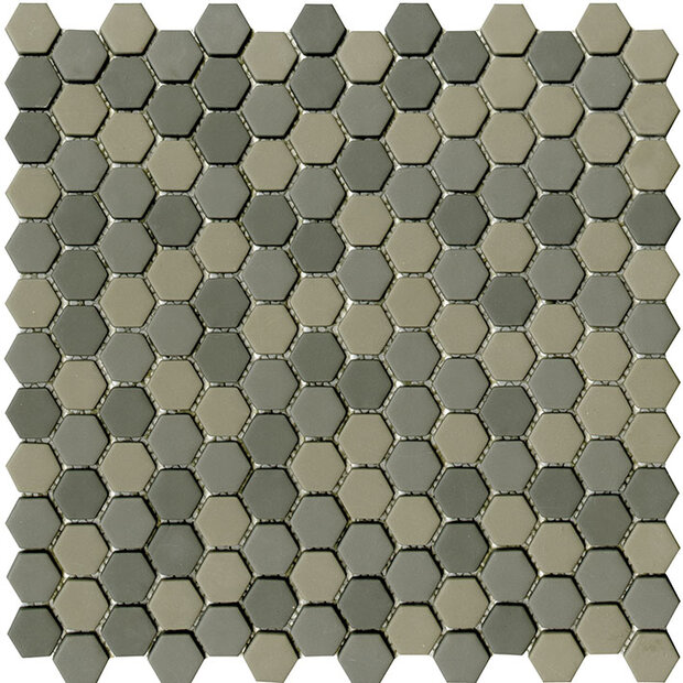 Glaze Hexagon Greys Matt 29,6x30