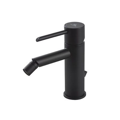 Round bidetová batéria s výpusťou čierna