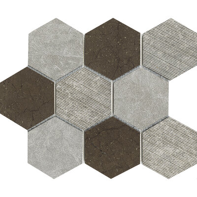 World Hexagon Texture Brown 25,9x29,9