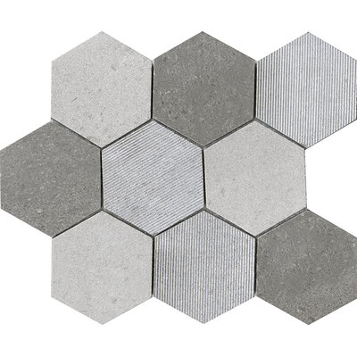 World Hexagon Texture Grey 25,9x29,9